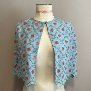 Anthropologie Faraway Spirted Clothing Embroidered Cape